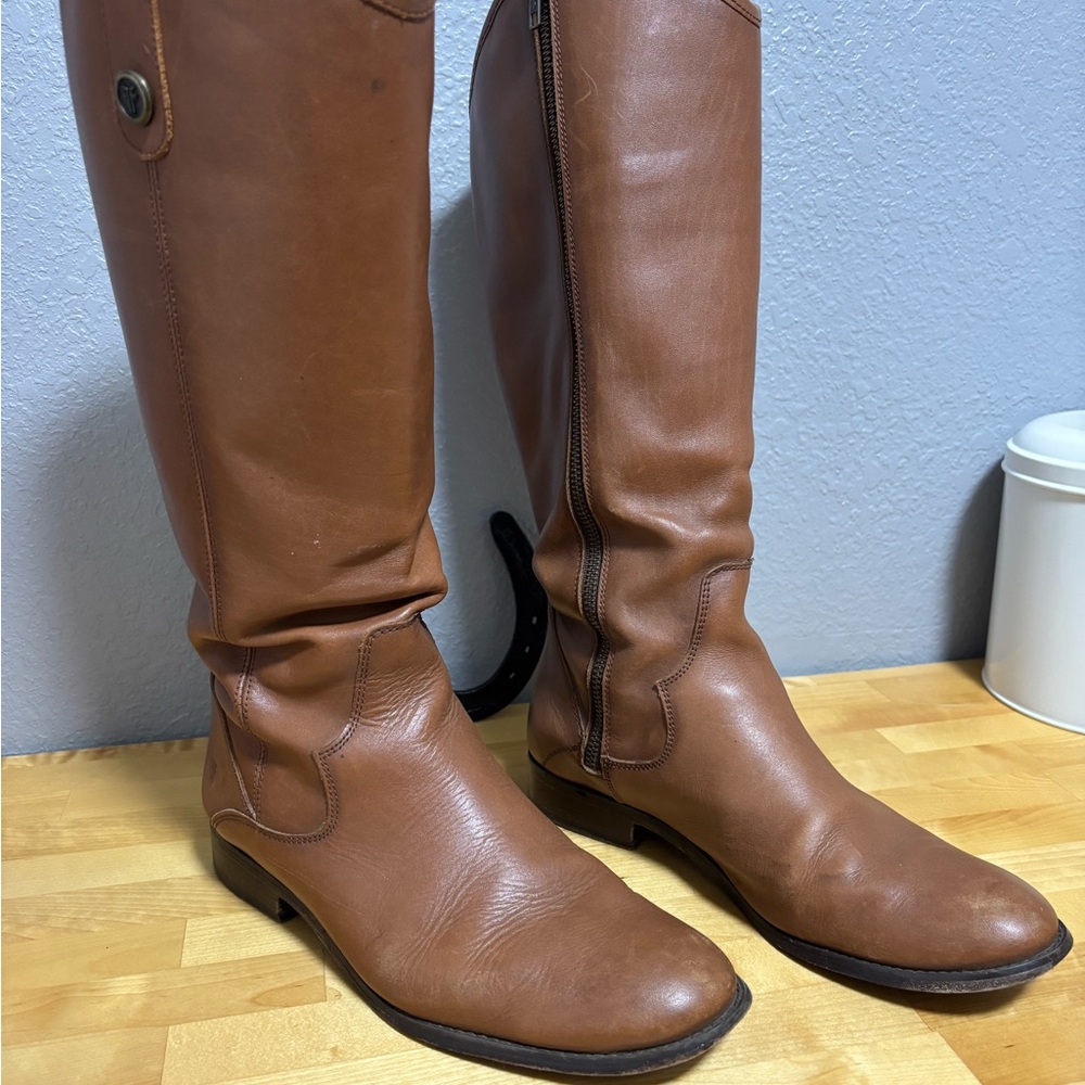 FRYE Brown Leather Riding Boots